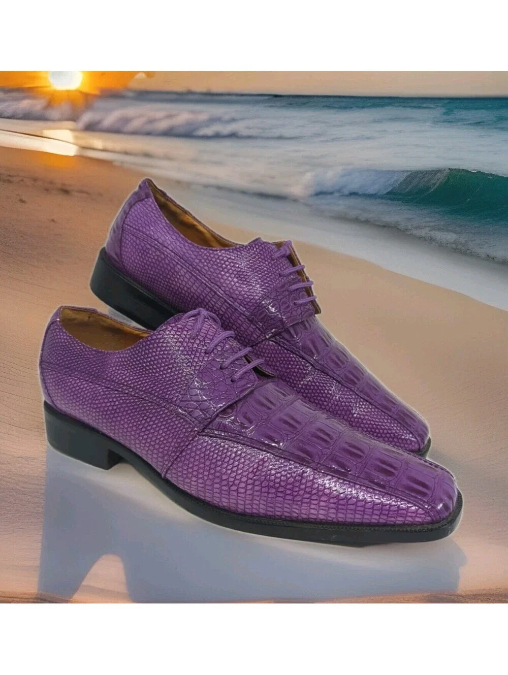 ROBERTO CHILLINI Status Oxfords Croc / Alligator Embossed Dress Shoes Mens 10 M